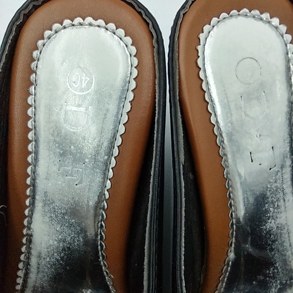 D.F Size 40 Black Leather Mule Shoes - Picture 15 of 15